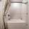 a bathtub in a bathroom
